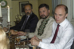 Mayor of Mariupol, Mr Vadym Boichenko (middle) with his deputy, Mr Serhiy Orlov (right)